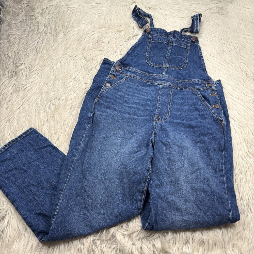 J.Crew Women's M Medium Wash Classic‎ Overalls Granola Girl Gardener
